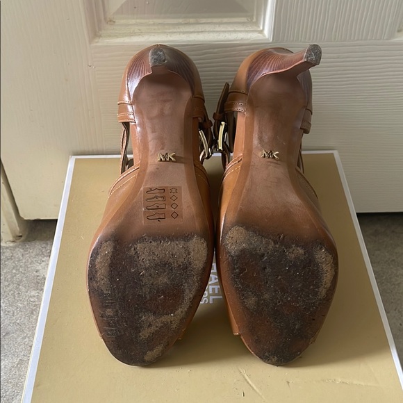 Michael Kors Women's Brown Peep-Toe Ankle Boots - Picture 5 of 5